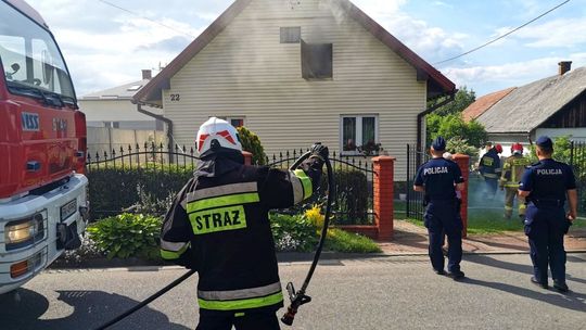 Pożar poddasza domu przy ul. Prusa w Krośnie