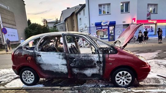 Pożar samochodu na Lewakowskiego [WIDEO]