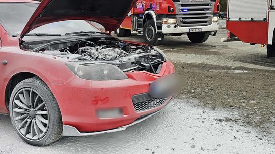 Pożar samochodu w Iwoniczu