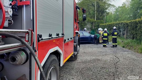 Pożar samochodu w Moderówce