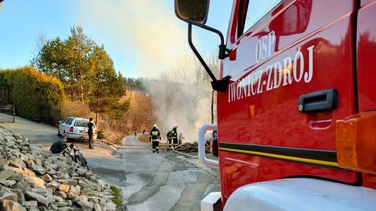 ? Pożar składowanego drewna, zarośli i lasu w Iwoniczu-Zdroju