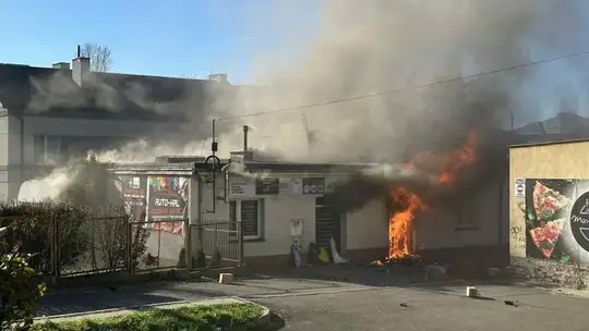 Pożar budynku przy Kazimierza Wielkiego w Jaśle