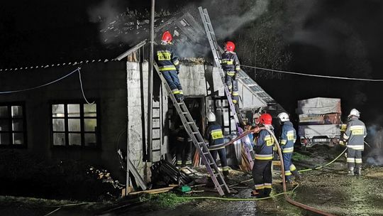 Pożar stolarni w Krasnej