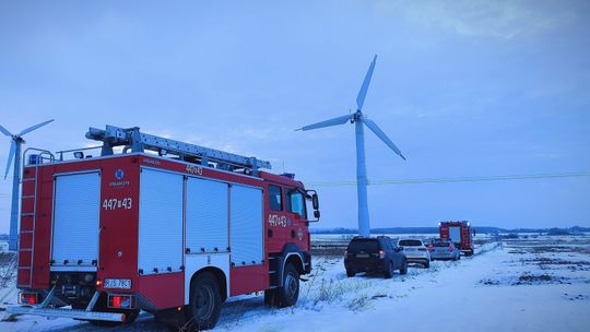 Pożar turbiny wiatrowej w Pielgrzymce