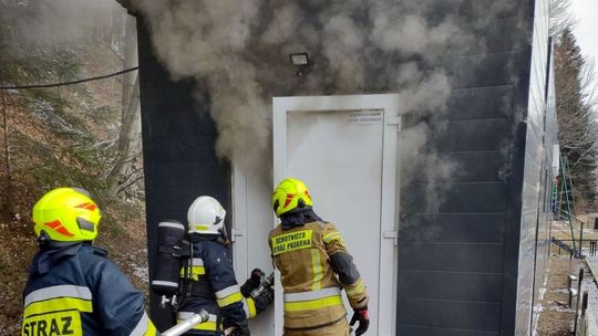 Pożar w Rymanowie-Zdroju. Ogień w pomieszczeniu technicznym komory normobarycznej