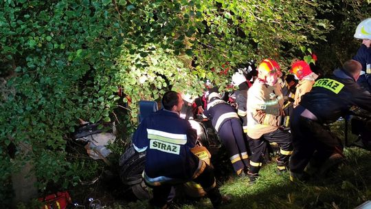 Samochód uderzył w drzewo. Dwóch mężczyzn nie żyje, dwie dziewczyny ranne
