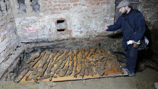 Sensacyjne odkrycie w Krośnie! Arsenał z czasów wojen odnaleziony w piwnicach kamienicy