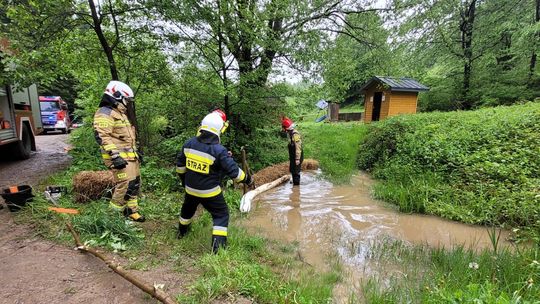 Strażacy wezwani do uszkodzonych zapór sorpcyjnych w Głębokiem