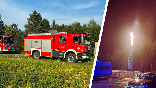 Strażacy z Dukli sprawdzali łunę ognia widoczną z okolic... Sanoka