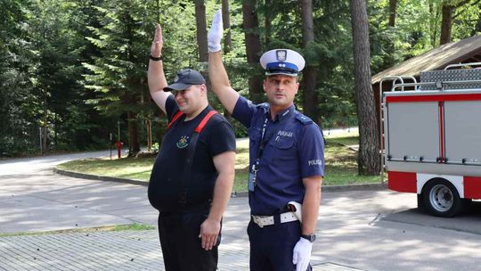 Szkolenie służb i MDP na terenie muzeum w Bóbrce