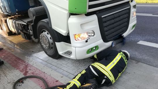 TRZCIANA: Pożar ciężarówki szybko opanowany
