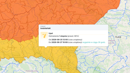 Upał na Podkarpaciu. W części regionu alert 2. stopnia, temperatury do 33 stopni