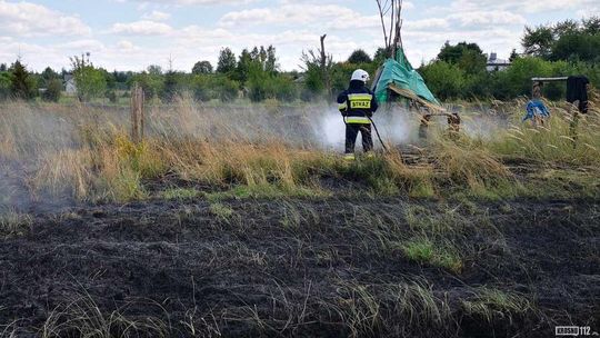 Rozległe pożary ściernisk i zarośli we Wrocance i Podniebylu