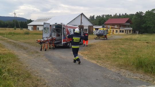 Wypadek chłopca na rowerze. Ratownicy w akcji