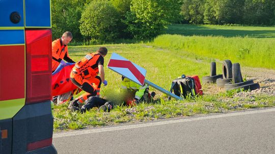 Wypadek motocyklistki w Żeglcach