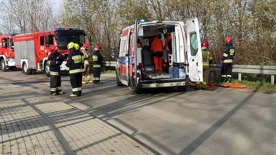 Wypadek motocyklisty na Krośnieńskiej we Wróbliku Królewskim
