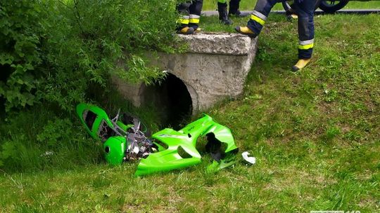 Wypadek motocyklisty w Lubatówce