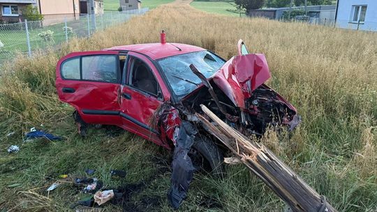 Wypadek pod Jasłem. Mężczyźni doznali licznych złamań kończyn