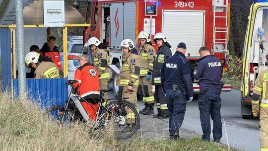 Wypadek rowerzysty w Czarnorzekach