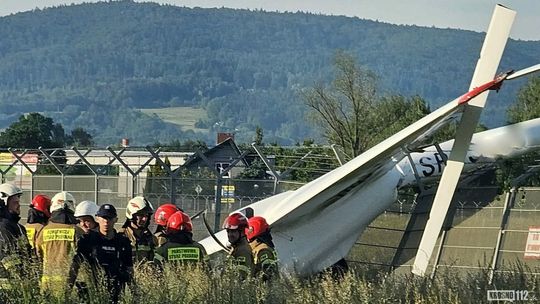 Wypadek szybowca na krośnieńskim lotnisku