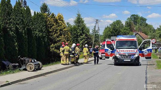 Wypadek z udziałem ciągnika rolniczego typu SAM w Lubatówce