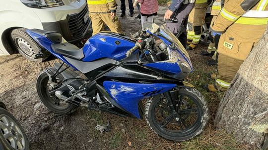 Zdarzenie drogowe z udziałem motocyklisty na Popiełuszki