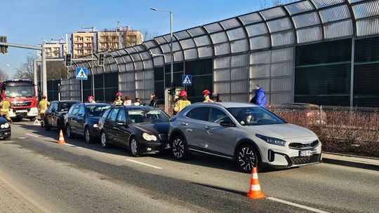 Zderzenie kilku samochodów na Podkarpackiej