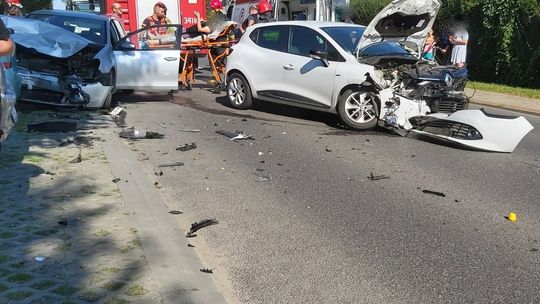 Zderzenie kilku samochodów na ul. Krakowskiej