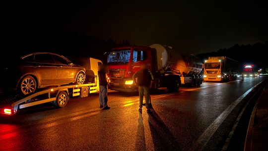 Zderzenie lawety z cysterną w Komborni