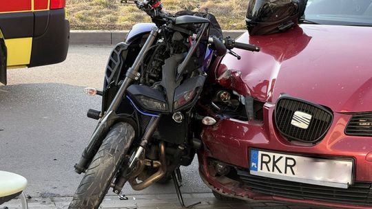 Zderzenie motocyklisty z osobówką w Krościenku Wyżnym