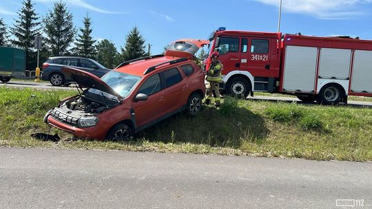 Zderzenie samochodów na DK28 w Klimkówce