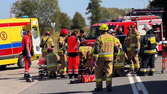 Zdarzenie drogowe z udziałem motocyklisty na Lotników