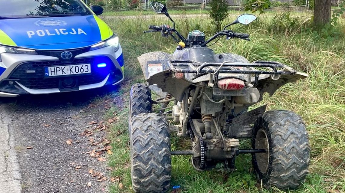14-latek na quadzie bez uprawnień, OC i dopuszczenia do ruchu. Policja apeluje o rozsądek