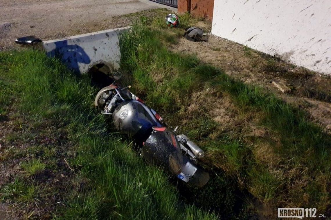 24-letni motocyklista uderzył w betonowy mostek w Krościenku Wyżnym