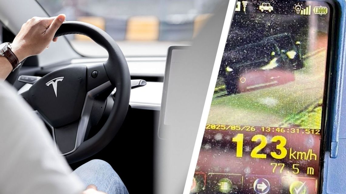 28-latek pędził Teslą 123 km/h w terenie zabudowanym