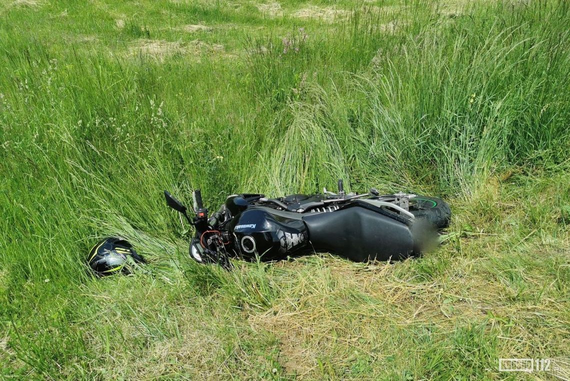 40-letni motocyklista ranny. Stracił panowanie nad jednośladem