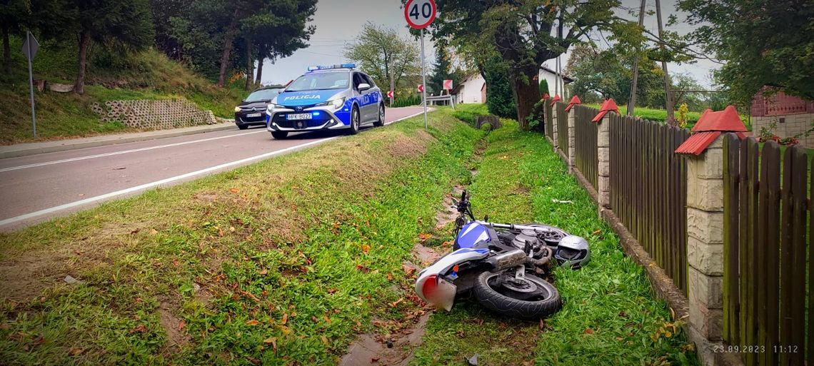Barycz. Wypadek motocyklisty. Miał ponad 2 promile