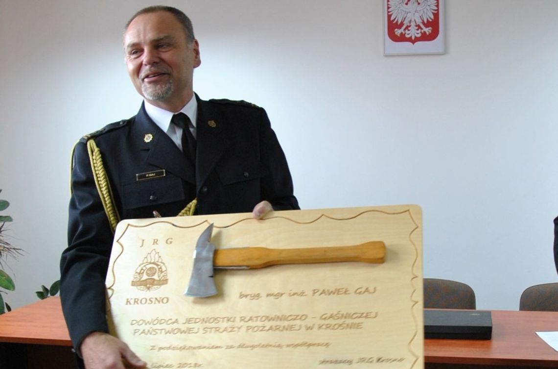 Brygadier Paweł Gaj zakończył służbę w szeregach strażaków PSP