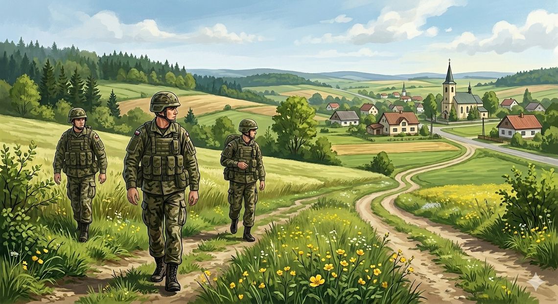 Ćwiczenia żołnierzy na terenie gminy Chorkówka