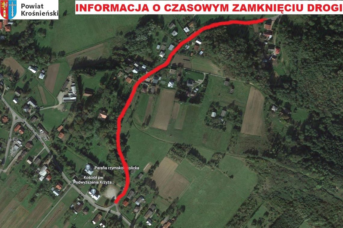 Czasowe zamknięcie drogi w Łękach Strzyżowskich