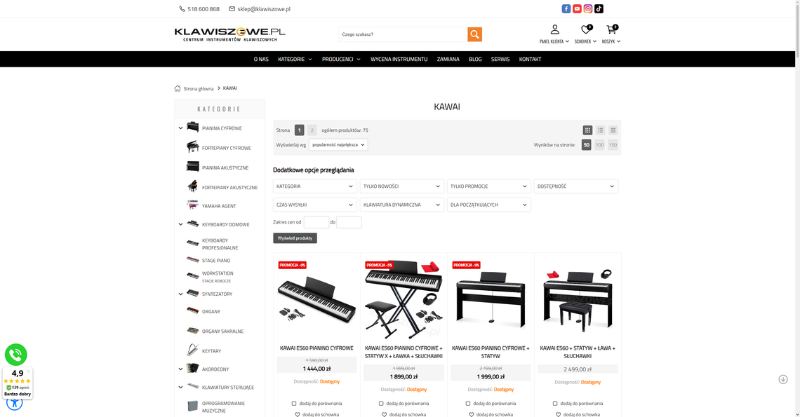 Pianina Kawai - Sklep muzyczny klawiszowe.pl