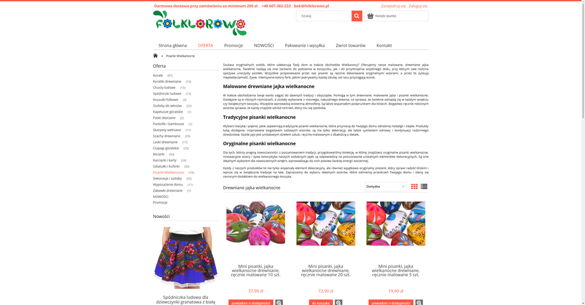 Drewniane jajka wielkanocne - Sklep folkowy folklorowo.pl