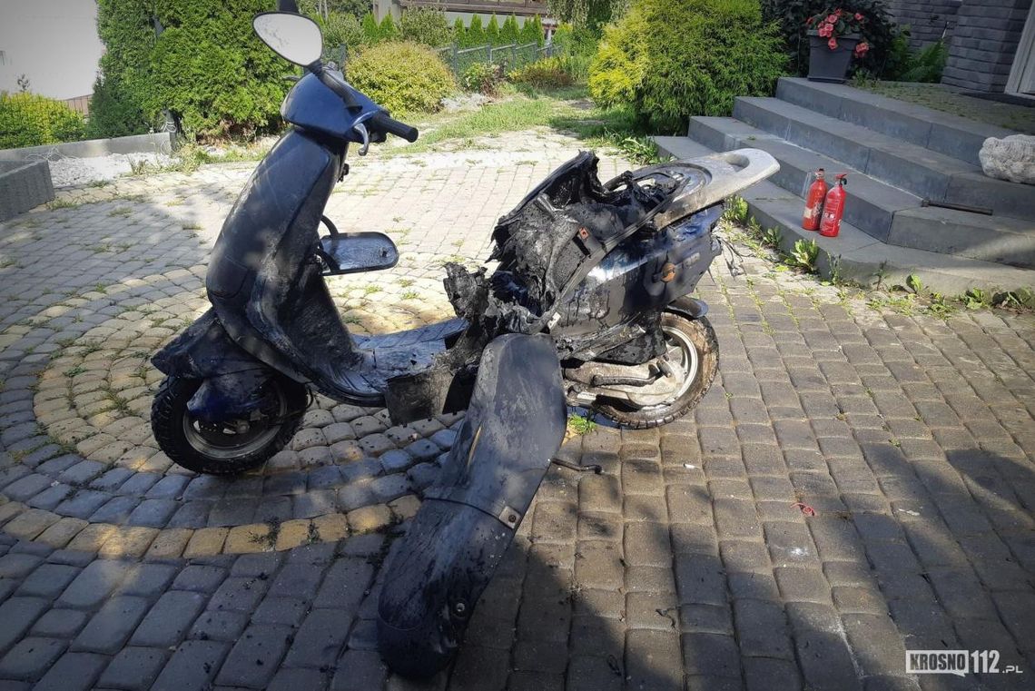 ? Dukla. Pożar skutera przy Polnej