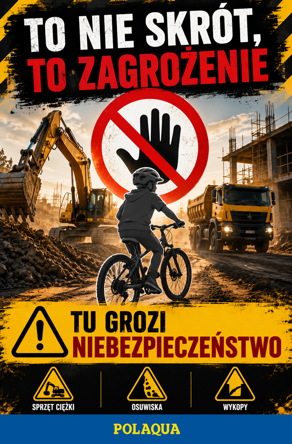 Dzieci i młodzież wjeżdżają quadami i rowerami na budowę odcinka Dzieci i młodzież wjeżdżają quadami i rowerami na budowę odcinka