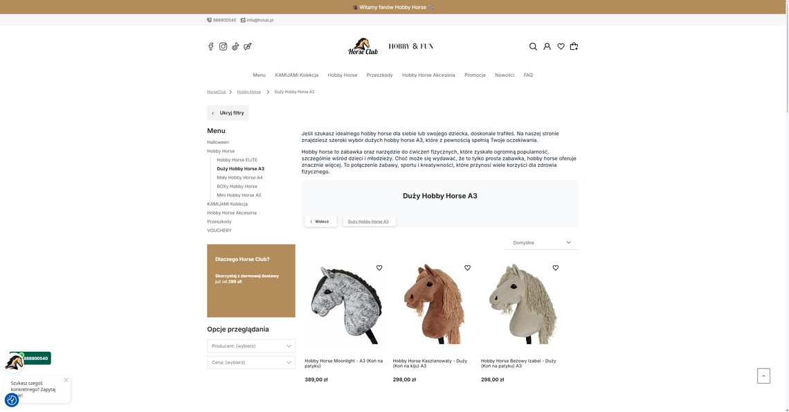 Hobby horse A3 jako prezent - dlaczego ucieszy każdą pasjonatkę hobby horsingu? Hobby Horse A3 - Sklep Horse Club