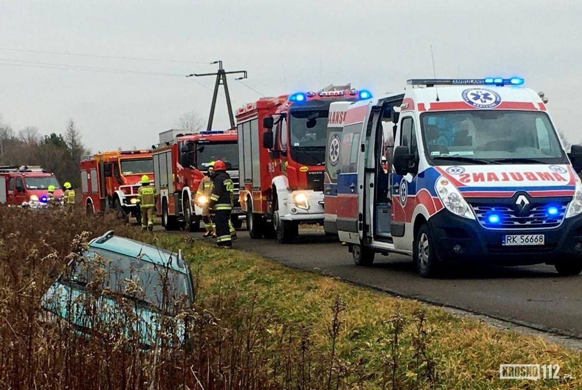 Kierująca zjechała z drogi i trafiła do szpitala. Plaga zdarzeń na drogach