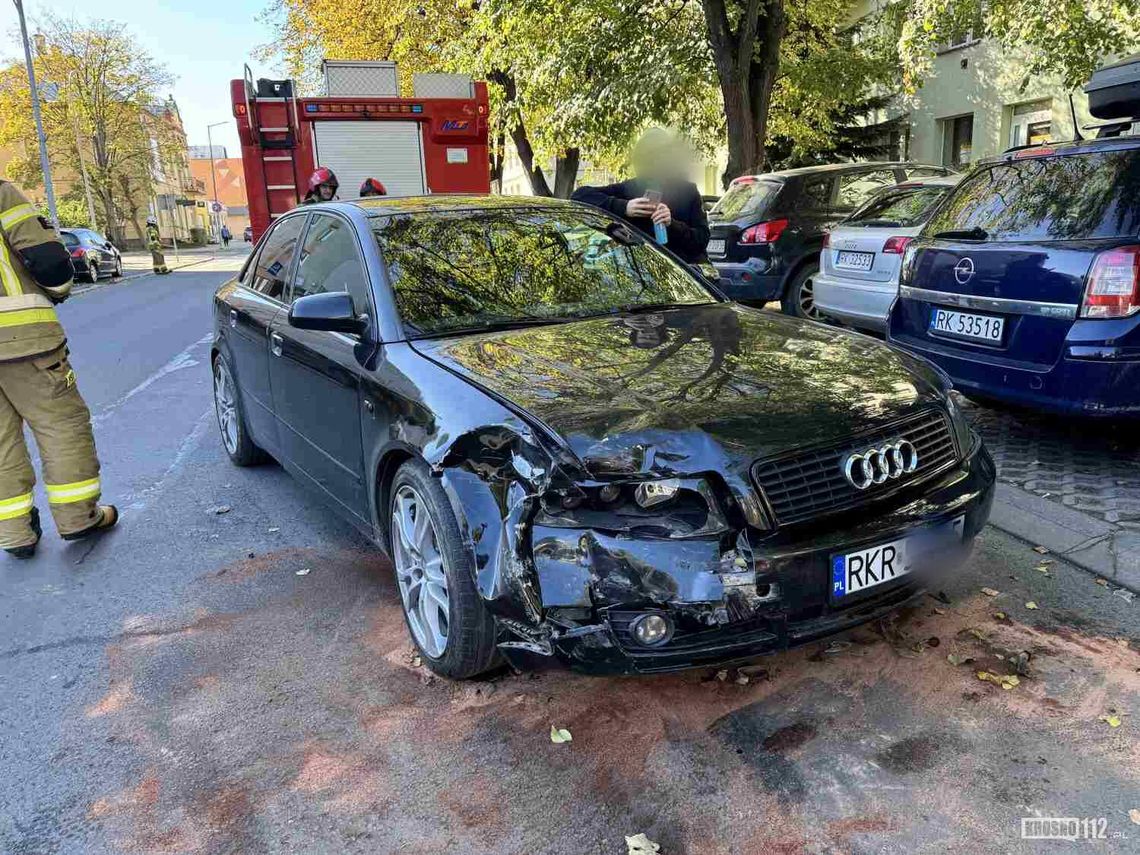 Kolizja Audi i Toyoty na Kolejowej