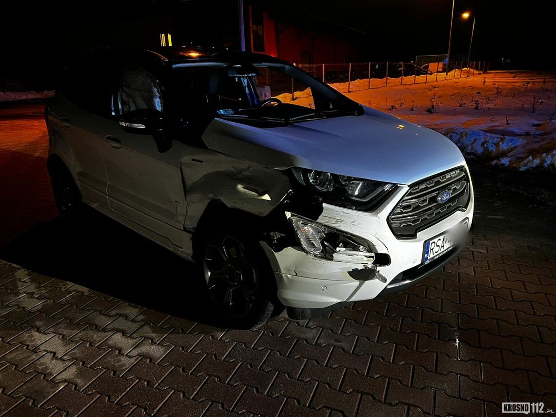 Kolizja przy Wodniku na Bieszczadzkiej Kolizja przy Wodniku na Bieszczadzkiej