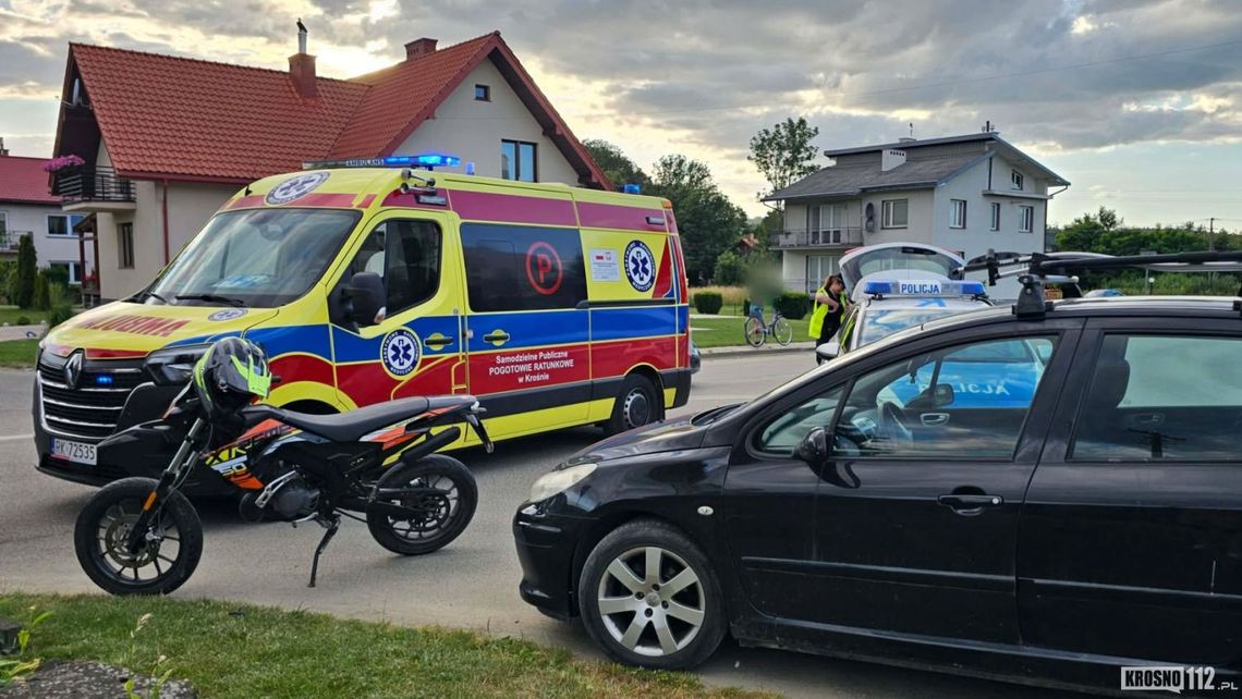 Kolizja w Cergowej. 15-latek bez poważniejszych obrażeń Kolizja w Cergowej. 15-latek bez poważniejszych obrażeń