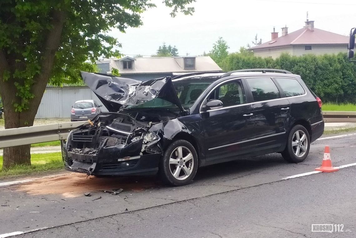 Kolizja w Łężanach na drodze krajowej nr 19